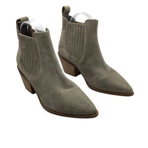 Seychelles Wanderlust Women Size 6.5  Tan Taupe Suede Ankle Boots 2.5" Heel‎